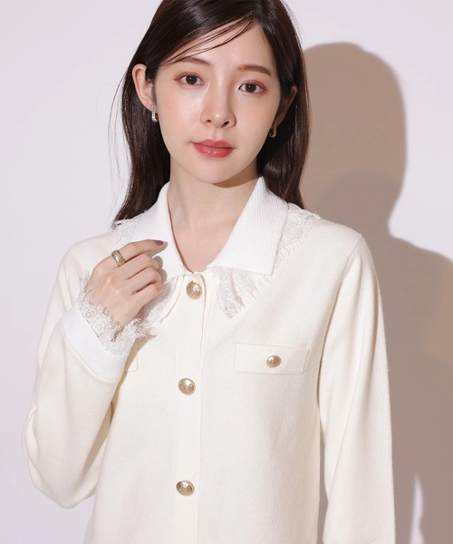 レースカラーミニニットワンピース（ワンピース）｜Rirandture（リ