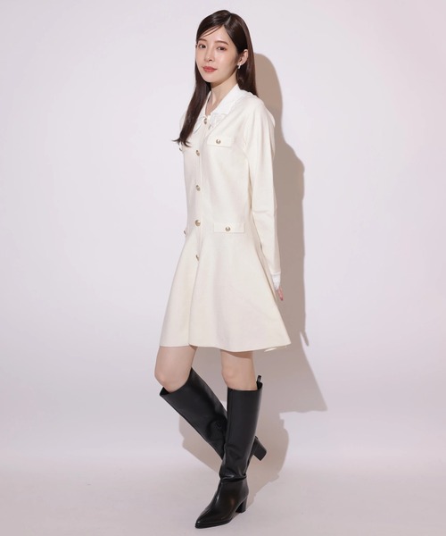 【Rirandture】レースカラーミニニットワンピース レースカラーミニニットワンピース | ワンピース | Rirandture（リ