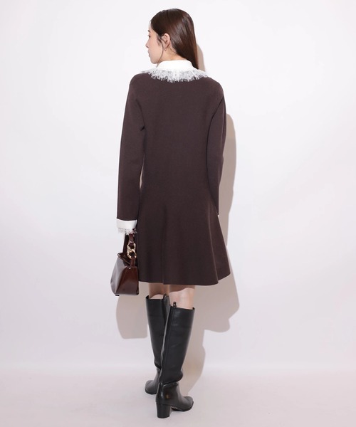 レースカラーミニニットワンピース（ワンピース）｜Rirandture（リ