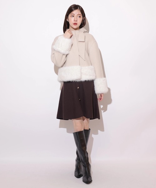 レースカラーミニニットワンピース（ワンピース）｜Rirandture（リ