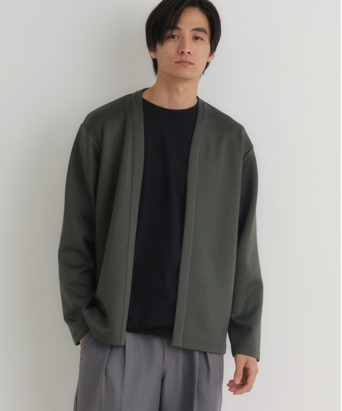 BACK NUMBER(バックナンバー)の「【BACK NUMBER】カットソーカーディガンTシャツセット (カットソーカーディガン/Tシャツセット/テーラードライク/シワになりにくい/イージーケア/通気性/レイヤード/きれいめカジュアル/デイリーユース)(アンサンブル・メンズ・ダークグレー/ライトグレー/オリーブ・M/L/XL)」の3枚目の写真