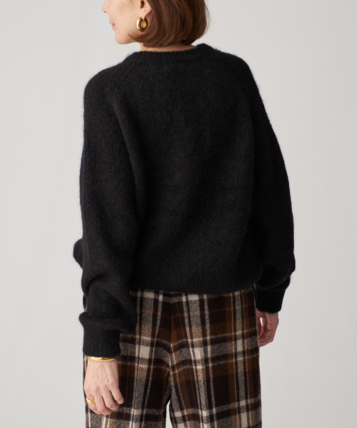 SLOANE（スローン）の「SLOANE スローン 3G天竺アルパカxウール クルーネック  SL10W-979（ニット/セーター・レディース・サックスブルー/ブラック・X-LARGE/MEDIUM）」の3枚目の写真