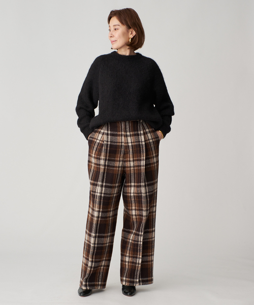 SLOANE（スローン）の「SLOANE スローン 3G天竺アルパカxウール クルーネック  SL10W-979（ニット/セーター・レディース・サックスブルー/ブラック・X-LARGE/MEDIUM）」の6枚目の写真