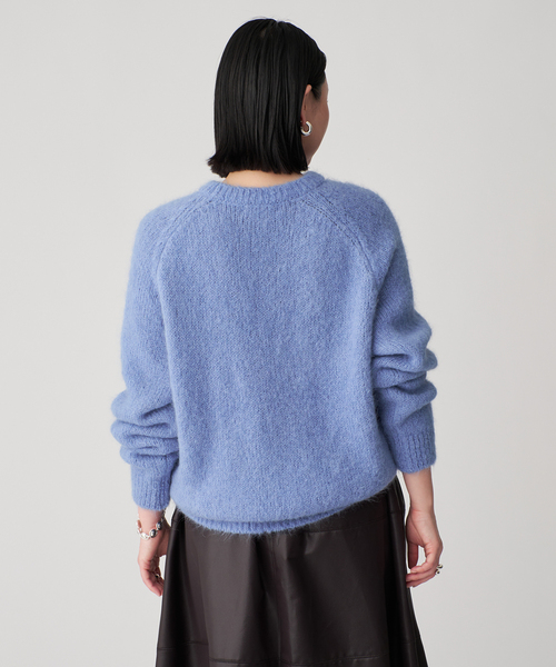 SLOANE（スローン）の「SLOANE スローン 3G天竺アルパカxウール クルーネック  SL10W-979（ニット/セーター・レディース・サックスブルー/ブラック・X-LARGE/MEDIUM）」の10枚目の写真
