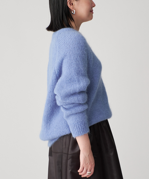 SLOANE（スローン）の「SLOANE スローン 3G天竺アルパカxウール クルーネック  SL10W-979（ニット/セーター・レディース・サックスブルー/ブラック・X-LARGE/MEDIUM）」の11枚目の写真
