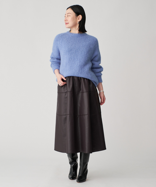 SLOANE（スローン）の「SLOANE スローン 3G天竺アルパカxウール クルーネック  SL10W-979（ニット/セーター・レディース・サックスブルー/ブラック・X-LARGE/MEDIUM）」の12枚目の写真