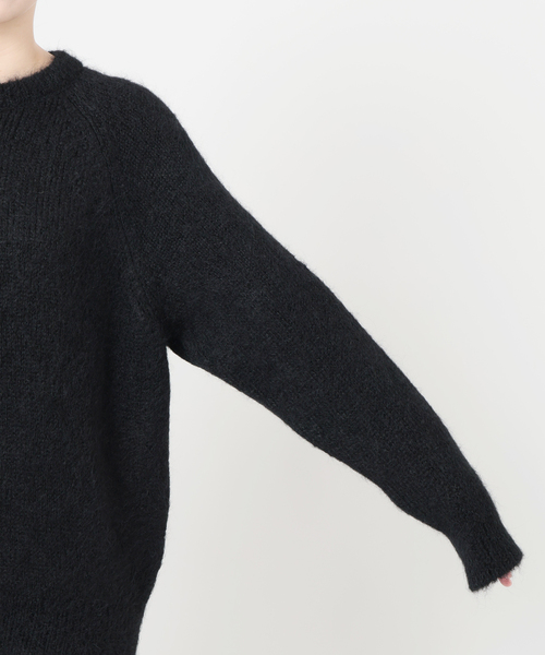 SLOANE（スローン）の「SLOANE スローン 3G天竺アルパカxウール クルーネック  SL10W-979（ニット/セーター・レディース・サックスブルー/ブラック・X-LARGE/MEDIUM）」の21枚目の写真