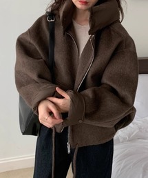 YUGA_YGMC Wool-like blouson with detachable hood