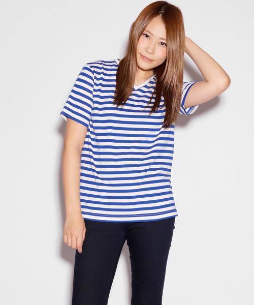 DETAILS（ディテールズ）の「DETAILS-BASIC/ Basic V-Neck Border Tee（Tシャツ/カットソー・メンズ・ホワイト×ブラック/ホワイト×ブルー・SMALL/LARGE/MEDIUM）」の10枚目の写真