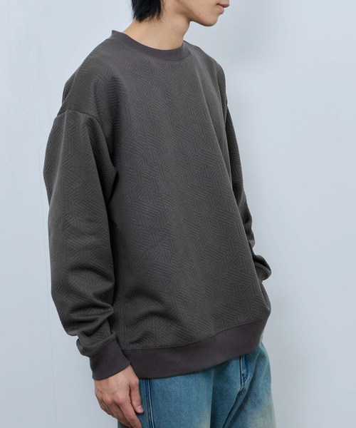 URBAN COLLECTION（アーバンコレクション）の「URBAN COLLECTION 膨れジャガード クルーネックトレーナー（スウェット・メンズ・ダークグリーン/ライトグレー/ブラック/チャコールグレー・S/XL/L/M）」の13枚目の写真