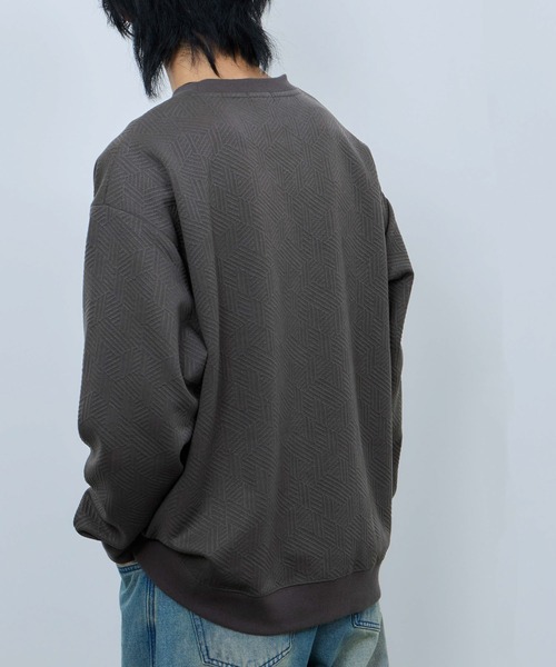 URBAN COLLECTION（アーバンコレクション）の「URBAN COLLECTION 膨れジャガード クルーネックトレーナー（スウェット・メンズ・ダークグリーン/ライトグレー/ブラック/チャコールグレー・S/XL/L/M）」の14枚目の写真