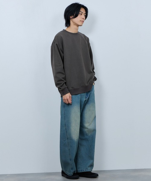 URBAN COLLECTION（アーバンコレクション）の「URBAN COLLECTION 膨れジャガード クルーネックトレーナー（スウェット・メンズ・ダークグリーン/ライトグレー/ブラック/チャコールグレー・S/XL/L/M）」の16枚目の写真