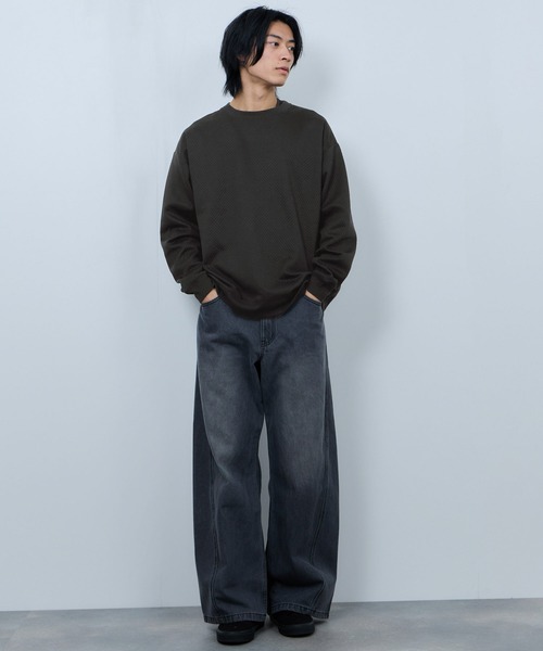 URBAN COLLECTION（アーバンコレクション）の「URBAN COLLECTION 膨れジャガード クルーネックトレーナー（スウェット・メンズ・ダークグリーン/ライトグレー/ブラック/チャコールグレー・S/XL/L/M）」の21枚目の写真