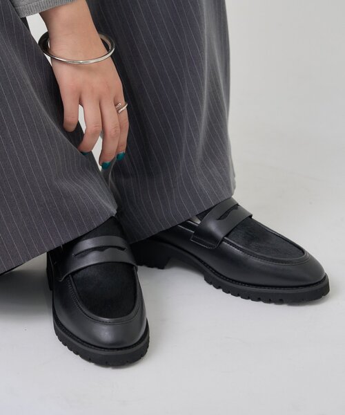 mystic(ミスティック)の「ハラコ切替ローファー(ブーツ・レディース・ブラウン/ブラック・SMALL/MEDIUM/LARGE)」の3枚目の写真