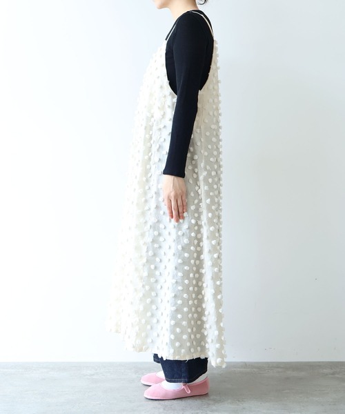 yuni（ユニ　）の「△dotジャカード 2way ジャンパースカート（ジャンパースカート・レディース・キナリ/ブラック・FREE）」の22枚目の写真