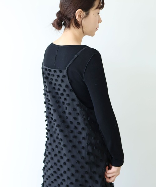 yuni（ユニ　）の「△dotジャカード 2way ジャンパースカート（ジャンパースカート・レディース・キナリ/ブラック・FREE）」の9枚目の写真