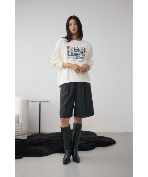 AZUL by moussy（アズールバイマウジー）の「フォトプリントスウェット（スウェット・レディース・アイボリー/ブラック/杢グレー・FREE）」の7枚目の写真
