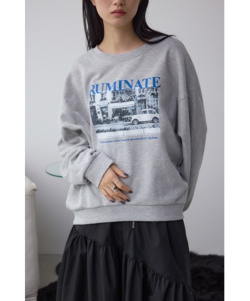 AZUL by moussy（アズールバイマウジー）の「フォトプリントスウェット（スウェット・レディース・アイボリー/ブラック/杢グレー・FREE）」の16枚目の写真