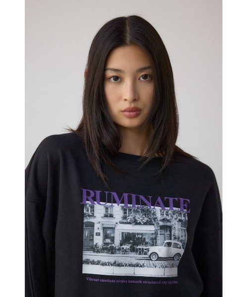 AZUL by moussy（アズールバイマウジー）の「フォトプリントスウェット（スウェット・レディース・アイボリー/ブラック/杢グレー・FREE）」の18枚目の写真