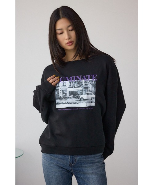 AZUL by moussy（アズールバイマウジー）の「フォトプリントスウェット（スウェット・レディース・アイボリー/ブラック/杢グレー・FREE）」の19枚目の写真