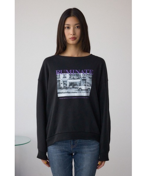 AZUL by moussy（アズールバイマウジー）の「フォトプリントスウェット（スウェット・レディース・アイボリー/ブラック/杢グレー・FREE）」の21枚目の写真