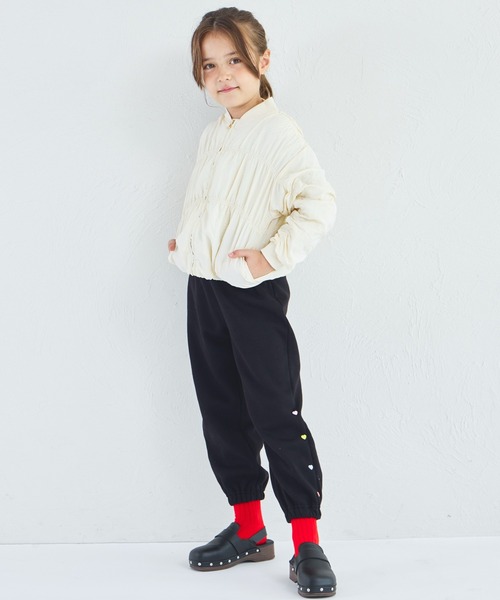 pairmanon(ペアマノン)の「【ぬくふわ】裏起毛 カラフルハートボタン ジョガーパンツ(スウェットパンツ・キッズ・アイボリー/ブラック/ライトピンク・100/110/120/130/140/150/90)」の16枚目の写真