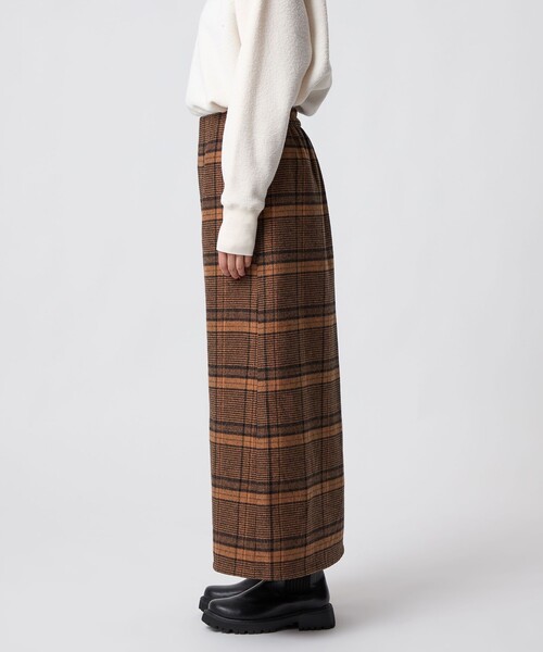 CITEN（シテン）の「＜CITEN＞ネルチェックスカート（スカート・レディース・ブラウン系/ライトグレー・M/S）」の9枚目の写真