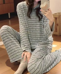 aimoha（アイモハ）の「ハート柄ボーダールームウェア上下セット（ルームウェア/パジャマ）」