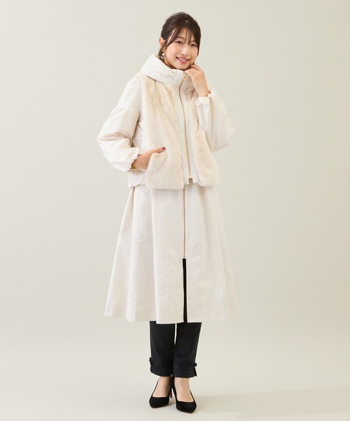 46✨未使用級 ローズティアラ フーディ フォクスファー アンゴラ混 コート ローズティアラ フード付きファーコート ブラック 46｜Yahoo!フリマ