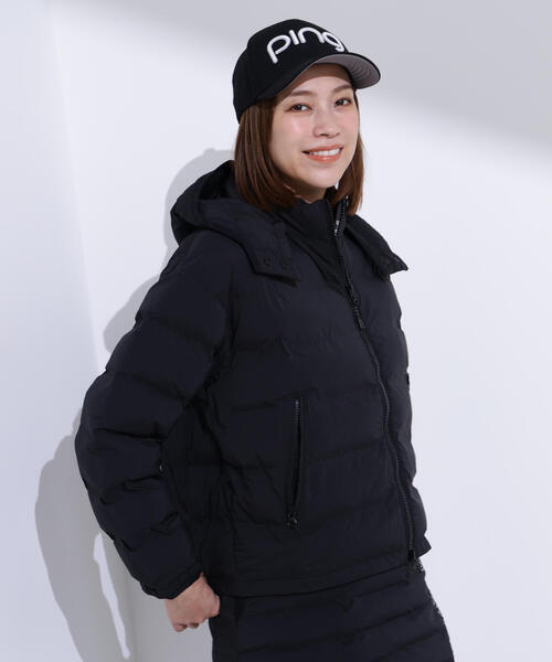 PING(ピン)の「【PING APPAREL】25FW 2WAY中綿フーディーブルゾン <GOLD> (LADIES)(ブルゾン・レディース・ホワイト/ホワイト系その他/ブラック・L/M/S/LL)」の3枚目の写真