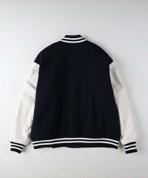BACK NUMBER（バックナンバー）の「BACK NUMBER(バックナンバー)【メンズ】ライトメルトン袖切替スタジャン（ブルゾン・メンズ・ネイビー/ブラック・M/L/XL）」の20枚目の写真