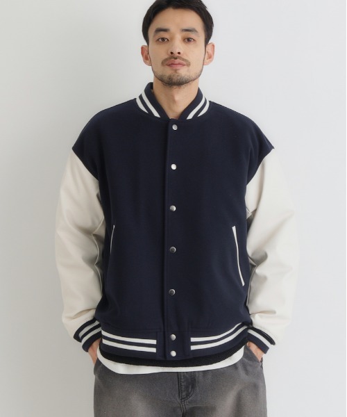 BACK NUMBER】ライトメルトン 袖切替 スタジャン (ユニセックス