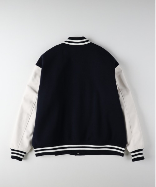 BACK NUMBER（バックナンバー）の「BACK NUMBER(バックナンバー)【メンズ】ライトメルトン袖切替スタジャン（ブルゾン・メンズ・ネイビー/ブラック・M/L/XL）」の21枚目の写真