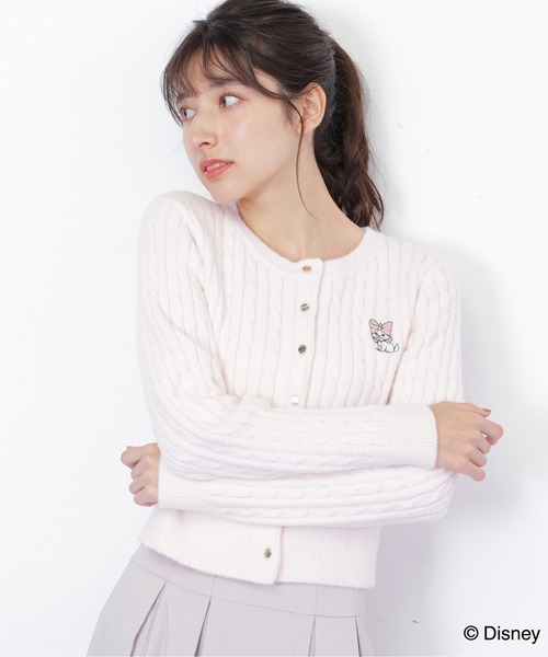JILL by JILL STUART（ジルバイジルスチュアート）の「Disney Marie/シャギーケーブルカーディガン（ニット/セーター・レディース・ピンク/グレー/ホワイト・FREE）」の19枚目の写真