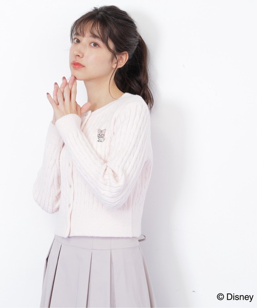 JILL by JILL STUART（ジルバイジルスチュアート）の「Disney Marie/シャギーケーブルカーディガン（ニット/セーター・レディース・ピンク/グレー/ホワイト・FREE）」の20枚目の写真