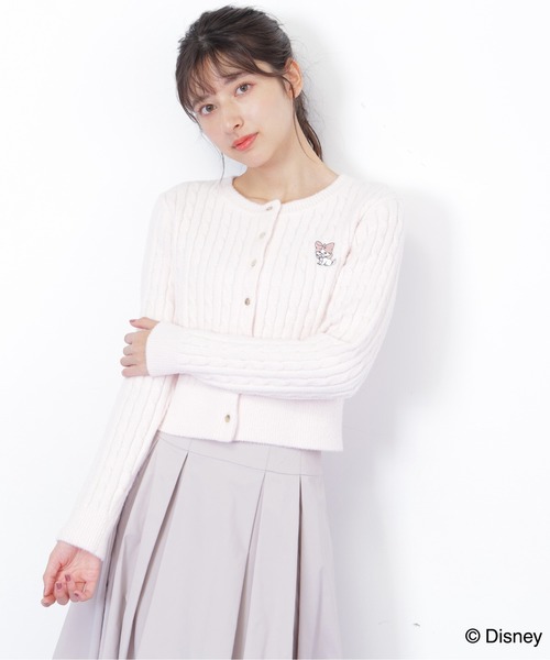 JILL by JILL STUART（ジルバイジルスチュアート）の「Disney Marie/シャギーケーブルカーディガン（ニット/セーター・レディース・ピンク/グレー/ホワイト・FREE）」の21枚目の写真