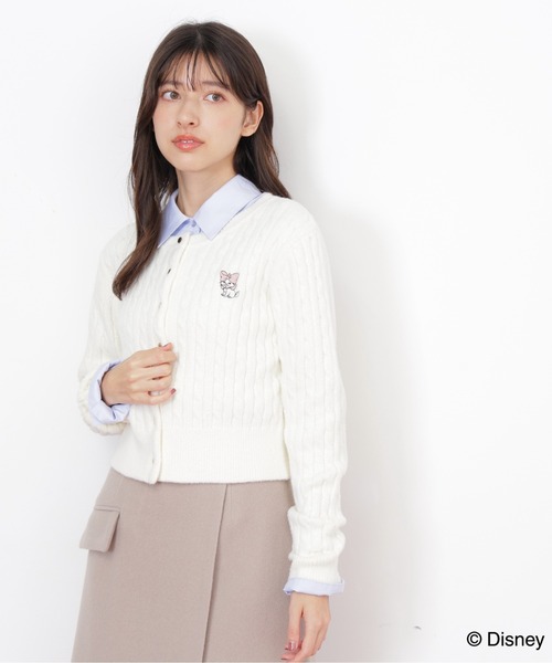 JILL by JILL STUART（ジルバイジルスチュアート）の「Disney Marie/シャギーケーブルカーディガン（ニット/セーター・レディース・ピンク/グレー/ホワイト・FREE）」の6枚目の写真