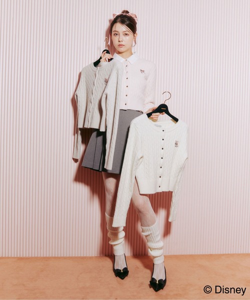 JILL by JILL STUART（ジルバイジルスチュアート）の「Disney Marie/シャギーケーブルカーディガン（ニット/セーター・レディース・ピンク/グレー/ホワイト・FREE）」の17枚目の写真