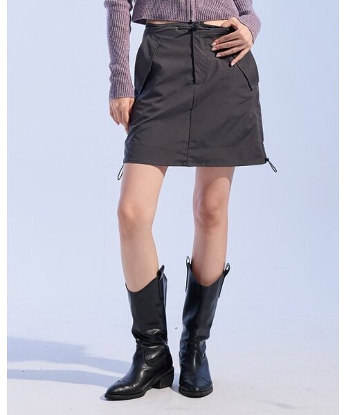 MOAA(モア)の「ナイロンストリングミニスカート (チャコール)(スカート・レディース・その他・SMALL/MEDIUM)」の1枚目の写真