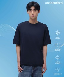 [クールタンダード] リラックスフィットクルーネックTシャツ [ネイビー]