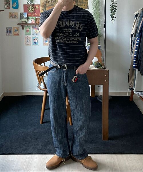 TOFFEE(トフィー)の「SL01 サマー デニム ワイドパンツ (RAW INDIGO)(デニムパンツ・メンズ・その他・SMALL/MEDIUM/LARGE/X-LARGE)」の2枚目の写真