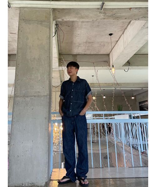 TOFFEE(トフィー)の「SL01 サマー デニム ワイドパンツ (RAW INDIGO)(デニムパンツ・メンズ・その他・SMALL/MEDIUM/LARGE/X-LARGE)」の8枚目の写真