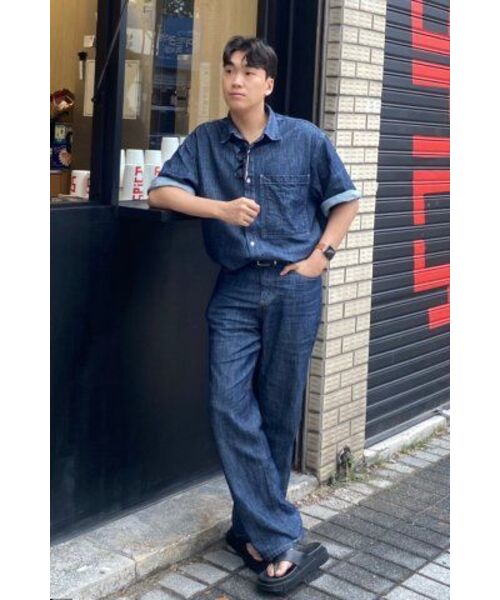 TOFFEE(トフィー)の「SL01 サマー デニム ワイドパンツ (RAW INDIGO)(デニムパンツ・メンズ・その他・SMALL/MEDIUM/LARGE/X-LARGE)」の12枚目の写真