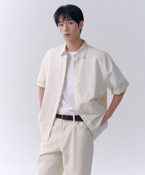 MUSINSA STANDARD（ムシンサスタンダード）の「ワイドデニムパンツ【クリーム】（デニムパンツ・メンズ・その他・27/28/29/34/32/30/31/33/26/40/38/42/36）」の3枚目の写真