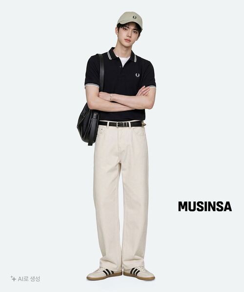 MUSINSA STANDARD（ムシンサスタンダード）の「ワイドデニムパンツ【クリーム】（デニムパンツ・メンズ・その他・27/28/29/34/32/30/31/33/26/40/38/42/36）」の9枚目の写真