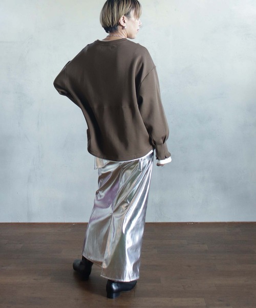 BITTOKO（ビットコ）の「New前タックプルオーバー（Tシャツ/カットソー・レディース・グレイッシュベージュ/ブラウン/ボルドー・FREE）」の14枚目の写真