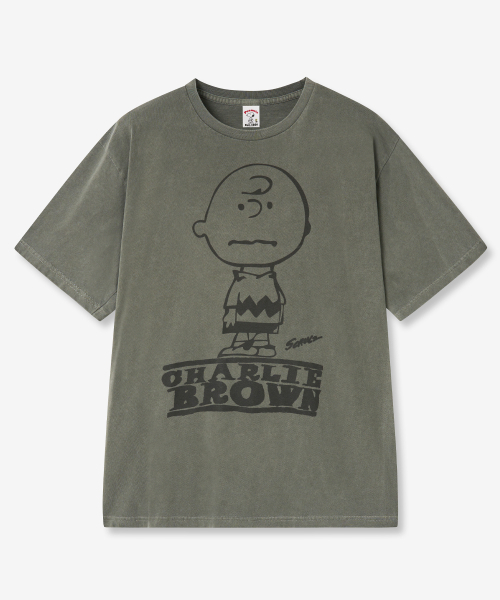 VTWO(ブイツー)の「チャーリーブラウンピグメントTシャツ (カーキ)(Tシャツ/カットソー・メンズ・その他・SMALL/MEDIUM/LARGE)」の2枚目の写真
