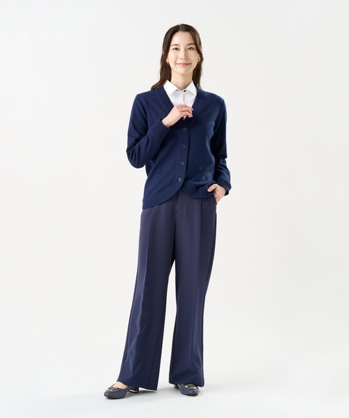 TOKYO SHIRTS（トウキョウシャツ）の「裾丸Ｖネック カーディガン（カーディガン/ボレロ・レディース・ネイビー/グリーン/ピンク/グレー/ブラック・M/L/LL）」の13枚目の写真