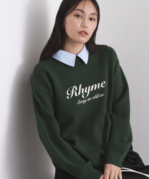 OPAQUE.CLIP(オペークドットクリップ)の「襟付きロゴジャカードニット【洗濯機OK】(ニット/セーター・レディース・グリーン/ネイビー/グレー・00)」の2枚目の写真