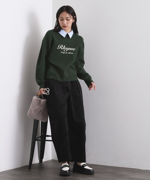 OPAQUE.CLIP(オペークドットクリップ)の「襟付きロゴジャカードニット【洗濯機OK】(ニット/セーター・レディース・グリーン/ネイビー/グレー・00)」の22枚目の写真